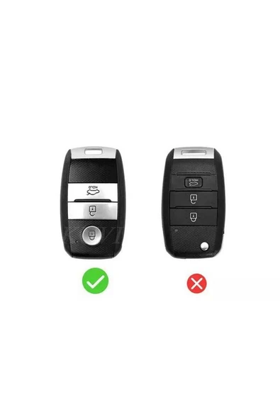 Kia Rio Ceed Soul Sportage Sorento Carens Picanto Lüks Anahtar Koruma Kılıfı Sustasız 3 Tuşlu - Resim 2