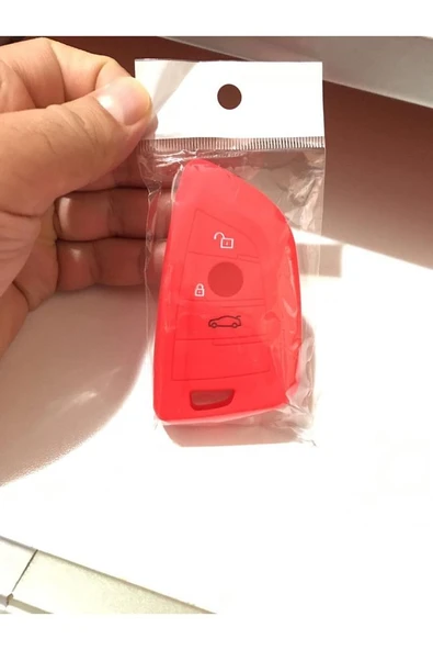 Bmw F15 G20 F48 F39 X5 X6 Uyumlu Üçgen Tip Silikon Anahtar Koruma Kılıfı Kırmızı Renk - Resim 3