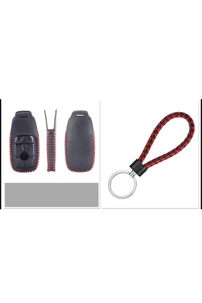 MERCEDES C180 C200 GLC CLA CLE AMG W205 W213 W222 E200 300 DERİ ANAHTAR KILIFI VE ÖRGÜ ANAHTARLIK ürün görseli