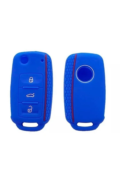 Vw Golf 5 Ve Golf 6 Silikon Anahtar Koruma Kılıfı Mavi Lütfen Anahtar Teyiti Yapınız ürün görseli