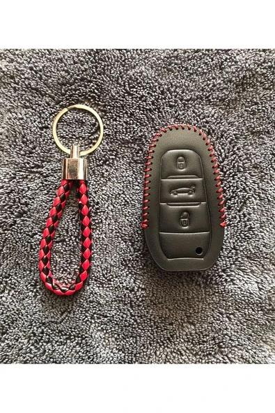 Peugeot 308 508 2008 3008 4008 5008 Rifter Uyumlu Deri Anahtar Koruma Kılıf Ve Örgü ürün görseli