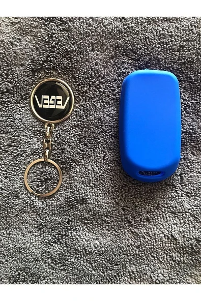 Egea 1 Adet Metal Çift Yönlü Anahtarlık Ve 1 Adet Mavi Silikon Anahtar Koruma Kılıfı - Resim 3