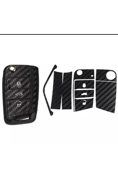Volkswagen Golf Jetta Polo T-roc Uyumlu Fiber Karbon Anahtar Etiketi Anahtarınıza Şık Görünüm Sağlar - Resim 3