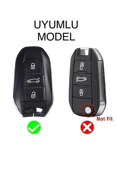 Peugeot 308 508 2008 3008 4008 5008 Rifter Uyumlu Deri Anahtar Koruma Kılıf Ve Örgü - Resim 5