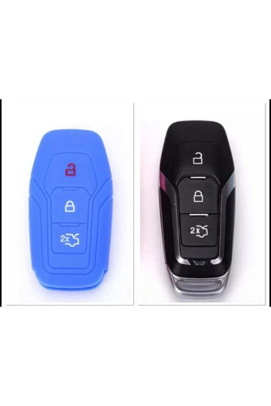 Mondeo Kuga Mustang Fusion Uyumlu Silikon Anahtar Koruma Kılıfı Mavi Renk ürün görseli
