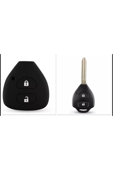 Toyota Corolla Hilüx Rav4 Verso Yaris Silikon Anahtar Koruma Kılıfı 2 Tuşlu ürün görseli
