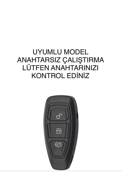 Ford Focus Fiesta Kuga Mondeo Smax Cmax Ecosport Anahtarsız Çalıştırma Anahtar Kılıfı Gri Renk - Resim 2