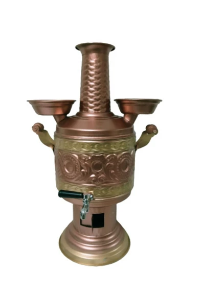 Kıvraklar Semaver ve Bakırcılık Bakır Semaver Işlemeli 5 Litre - Resim 2