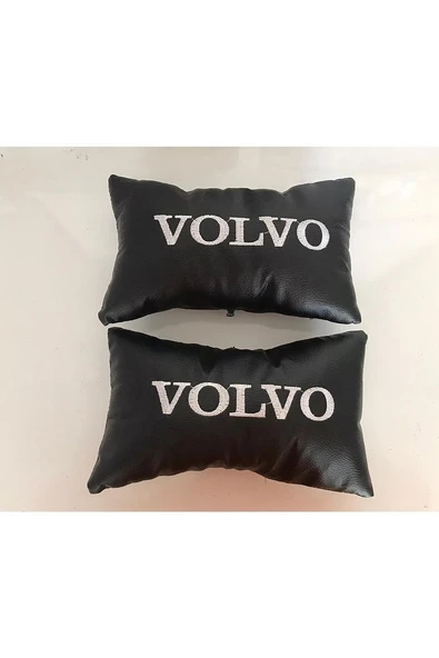 Volvo Nakışlı 1 Çift Deri Boyun Yastığı Ve 1 Çift Kemer Pedi - Resim 2