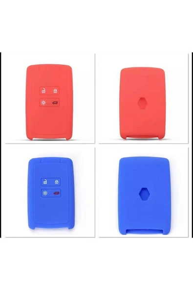 2 Adet Renault Clio 5 Megane 4 Kadjar Silikon Anahtar Koruma Kılıfı Kırmızı Ve Mavi ürün görseli