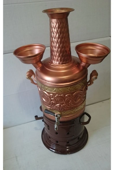 Bakırcı Alttan Yakmalı Bakır Semaver - Resim 2