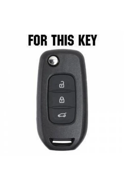 Renault Megane 4 Clıo 5 Koleos Silikon Anahtar Kılıf (Siyah) - Resim 2