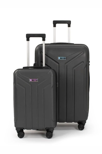 Petra Lüx 2'li Abs Valiz Seti Büyük & Kabin Boy Antrasit