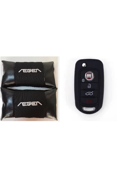 Fiat Egea Silikon Anahtar Koruma Kılıfı Ve 2 Adet Deri Oto Boyun Yastıgı ürün görseli