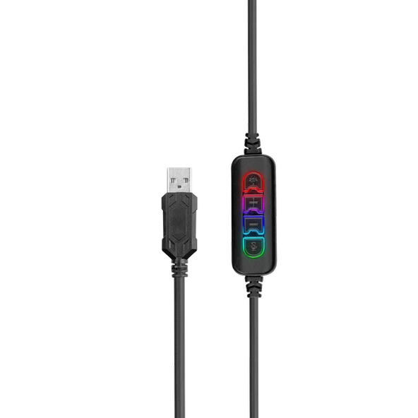 RAMPAGE PHANTOM X1 SİYAH USB 7.1 SURROUND RGB IŞIK EFEKTLİ GAMING MİKROFON KULAKLIK RAMPAGE - 5