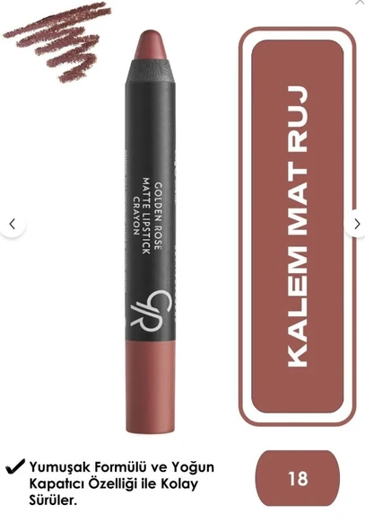 Golden Rose Matte Lipstick  Crayon No:18 ürün görseli
