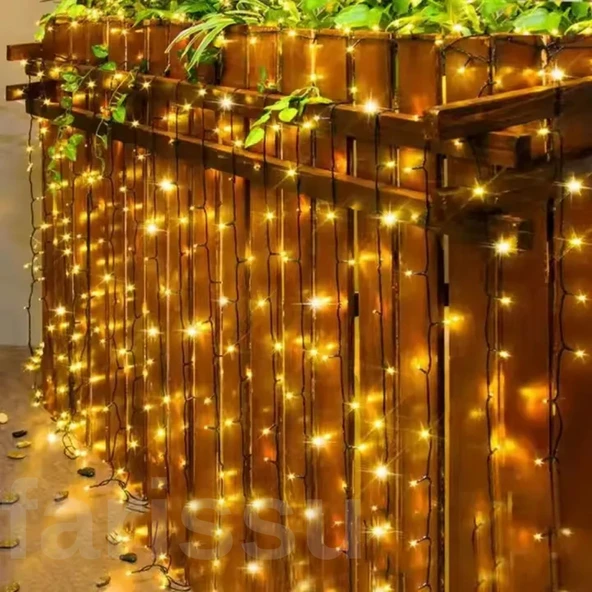 5 Metre 120 Ledli 8 Modlu Fişli Peri Led Işıklandırma - Gün Işığı Sarı Dekoratif Şerit Led - 2