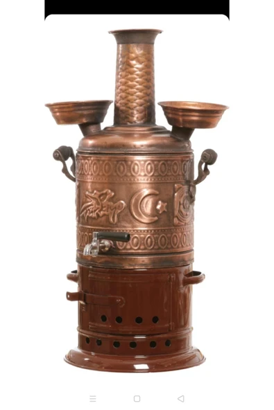 Kıvraklar Bakır Sobalı Eskitme Semaver 5 lt ürün görseli