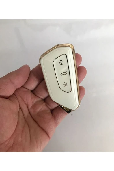 Cupra Formenter Süper Lüx Kaliteli Anahtar Koruma Kılıfı (KABI) 1.sınıf Üründür Krem Gold Detaylı ürün görseli