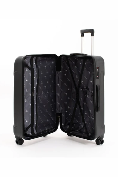 Petra Lüx 2'li Abs Valiz Seti Büyük & Kabin Boy Antrasit - 4