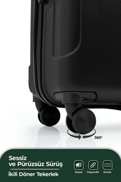 Petra Lüx 2'li Abs Valiz Seti Büyük & Kabin Boy Antrasit - 8