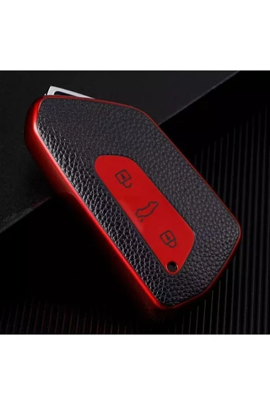 Seat Leon Ve Fr Mk4 2021 Model Uyumlu Lüx Kaliteli Anahtar Koruma Kabı 1.sınıf Üründür Kırmızı Renk ürün görseli