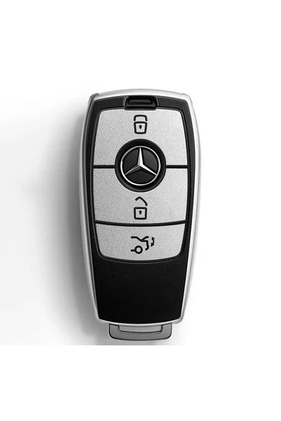 Mercedes C180 C200 W205 W213 E300 Ve B C E Sınıf Lüks Anahtar Kılıfı Gümüş Renk ürün görseli