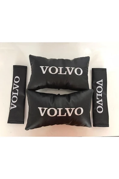 Volvo Nakışlı 1 Çift Deri Boyun Yastığı Ve 1 Çift Kemer Pedi ürün görseli