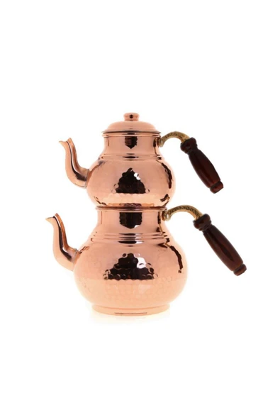 Kıvraklar Klasik Bakır Çaydanlık Küçük - Resim 2