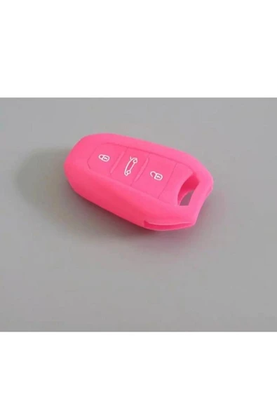 Citroen C5 Aircross Anahtar Koruyucu Kılıf Sustasız Anahtarsız Çaliştırma Modeli Pembe Renk ürün görseli