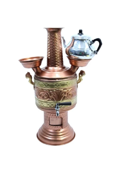 Kıvraklar Semaver ve Bakırcılık Bakır Semaver 5 Lt Demlik Ile Beraber ürün görseli