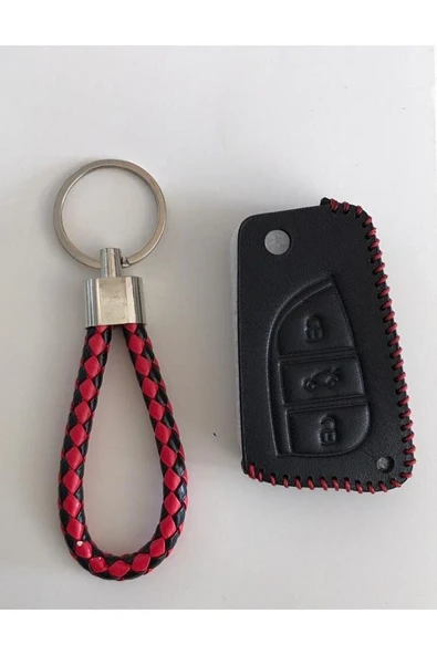 Toyota Corolla Auris Yaris Avensis Deri Anahtar Koruma Kılıfı Ve Örgü Anahtarlık ürün görseli