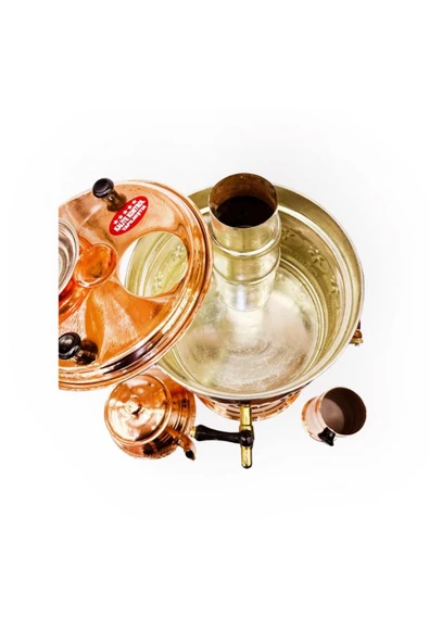 KIVRAKLAR Odunlu Bakır Semaver - Resim 4