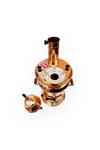 KIVRAKLAR Odunlu Bakır Semaver - Resim 3