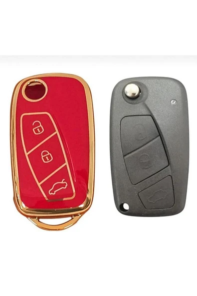 Fiat Fiorino Linea Ducato Boxer Sustalı Kırmzı Oto Anahtar Kumanda Koruma Kılıfı Oto Anahtarlık ürün görseli