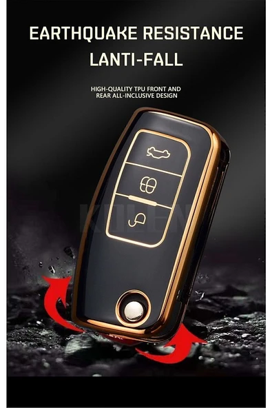 Ford Focus Fiesta Kuga Tourneo Courier C-max B-max Ecosport Mondeo Galaxy Uyumlu Oto Anahtar Kılıfı - Resim 3