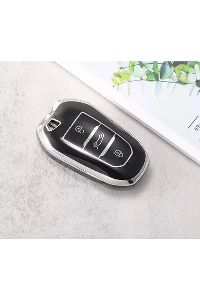 Opel Grandland Corsa F Kasa Astra H Anahtar Kılıfı Sustasız Model Siyah/gümüş ürün görseli
