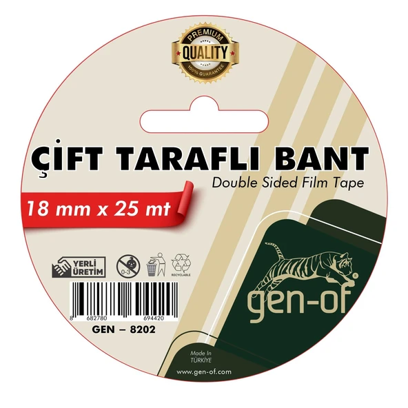 Gen-Of Çift Taraflı Bant 18x25 m (GEN-8202) ürün görseli