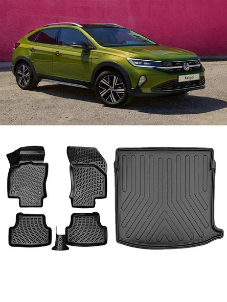Rizline Volkswagen Taigo 2025 Model  3D Havuzlu Paspas ve ÜST Bagaj Havuzu Set ürün görseli