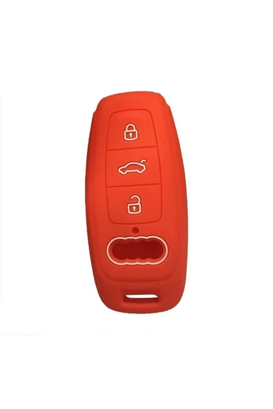Audı A3 2021 Model Audi Silikon Anahtar Kılıf(kırmızı) - Resim 3
