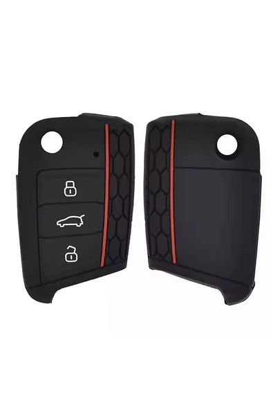 Skoda Octavia Fabia Superb Slikon Anahtar Kılıfı - Resim 3