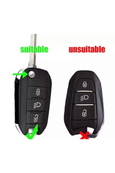 208 308 407 408 508 2008 3008 4008 Rcz Sustalı Model Silikon Anahtar Kılıfı - Resim 2