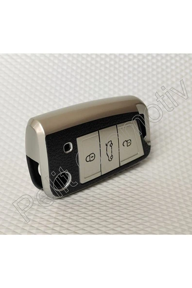 Volkswagen Sustalı Anahtar Kılıfı Süperlüx Gümüş - Resim 4
