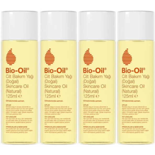 Bio-Oil %100 Natural Çatlak & Leke Karşıtı Nemlendirici Doğal Cilt Bakım Yağı 125ML (4 Lü Set)