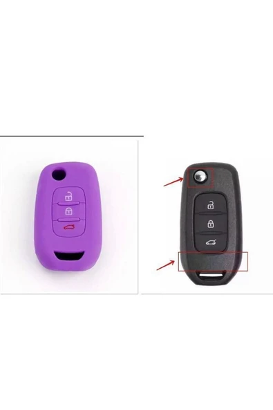 Megane 4 Clio 5 Koleos Kadjar Captur Uyumlu Silikon Koruma Kılıfı Mor Renk ürün görseli