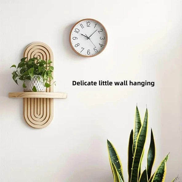 1 Adet Ahşap Duvar Rafı Gökkuşağı Mumluk Ortaçağ Stili Dekoratif Duvar Rafları Yatak Odası, Mutfak ve Oturma Odası Arka Plan Süsü - 4