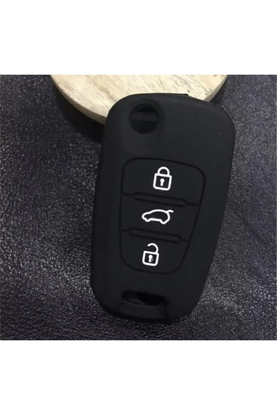 I20 Ix20 I30 Silikon Anahtar Kılıfı Sustalı Model Siyah ürün görseli