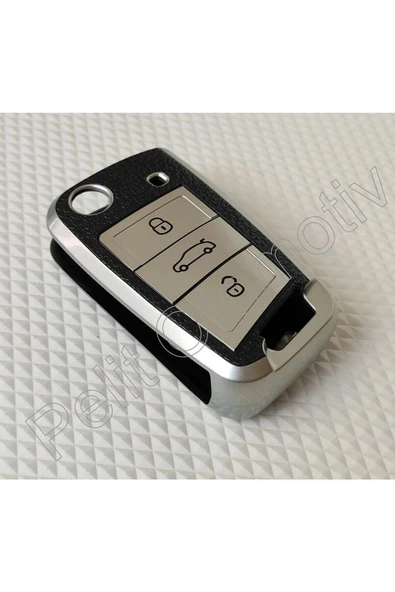 Volkswagen Sustalı Anahtar Kılıfı Süperlüx Gümüş - Resim 2