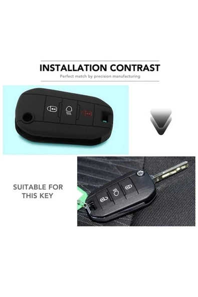 Peugeot 208 308 408 508 2008 3008 4008 5008 Rifter Slikon Anahtar Kılıfı 2.resime Bakınız - Resim 7