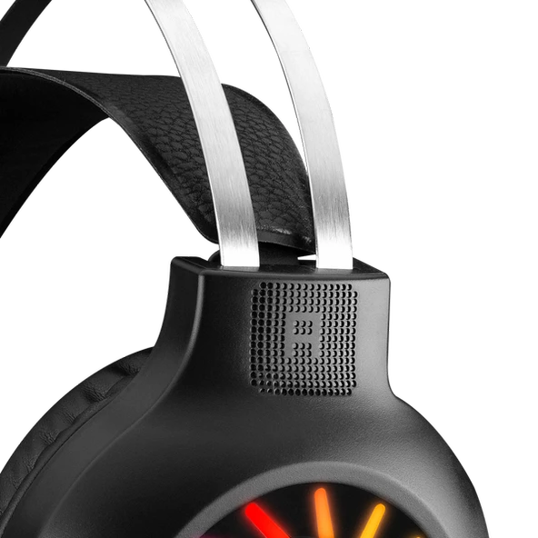 RAMPAGE RM-K44 ZENGIBAR SİYAH 7.1 SURROUND RGB IŞIK EFEKTLİ MİKROFONLU OYUNCU KULAKLIĞI RAMPAGE - 9